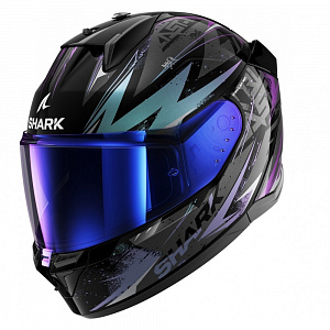 Мотошлем SHARK D-Skwal 3 Blast R  black, blue, purple