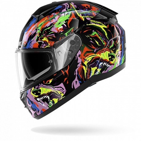 Шлем Shark RIDILL 2 BEAST BLACK VIOLET YELLOW от магазина мотошлемов SharkHelmet