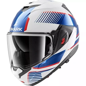 Мотошлем SHARK OXO SIKTER White Chrome Blue