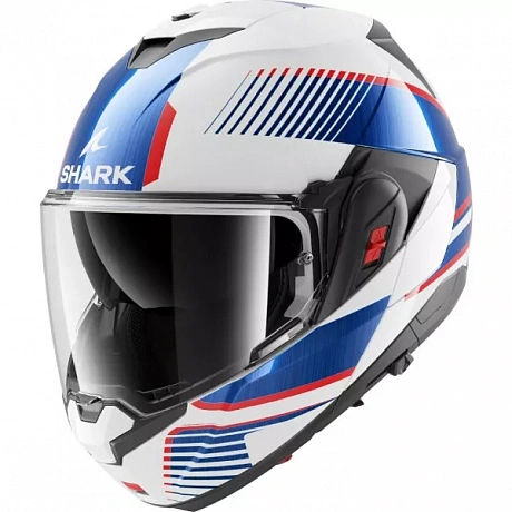 Мотошлем SHARK OXO SIKTER White Chrome Blue от магазина мотошлемов SharkHelmet