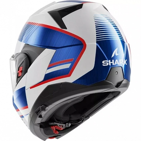 Мотошлем SHARK OXO SIKTER White Chrome Blue от магазина мотошлемов SharkHelmet