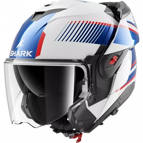 Мотошлем SHARK OXO SIKTER White Chrome Blue от магазина мотошлемов SharkHelmet