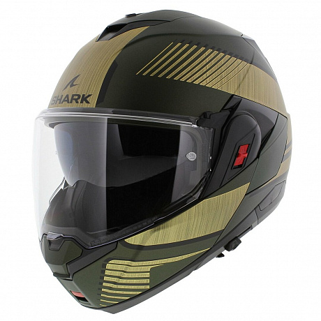 Мотошлем SHARK OXO SIKTER Mat Green Chrome Gold от магазина мотошлемов SharkHelmet