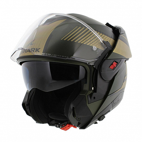 Мотошлем SHARK OXO SIKTER Mat Green Chrome Gold от магазина мотошлемов SharkHelmet