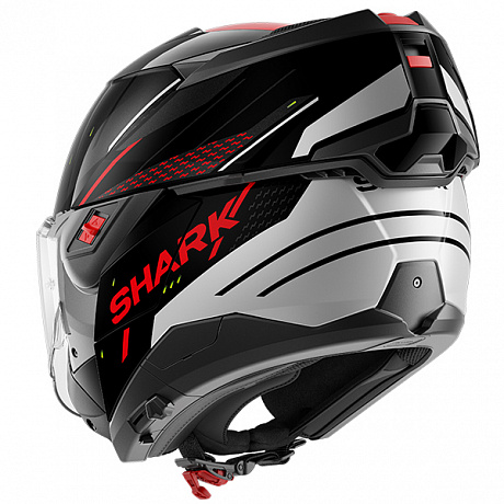Мотошлем SHARK OXO RYDGER Black Silver Red от магазина мотошлемов SharkHelmet